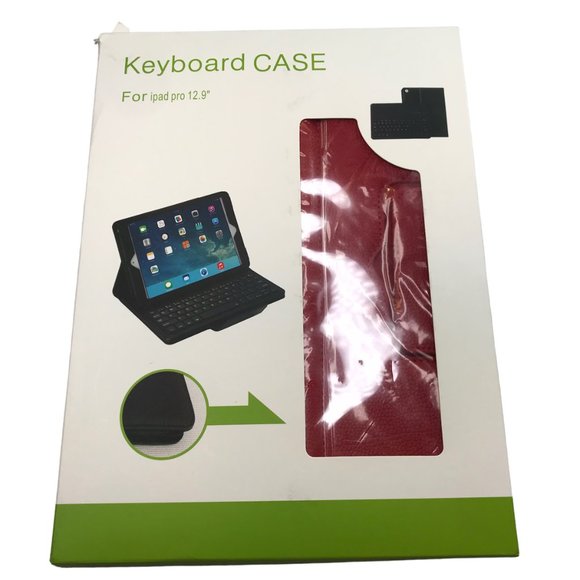 iPad Pro 12.9" Case w/ Magnetic Keyboard.  Red. PU Leather (Polyurethane) NEW - Picture 1 of 14